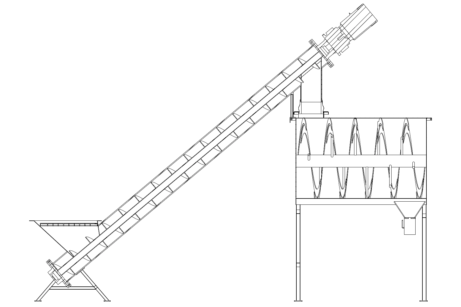 搅拌机螺旋加料示意图