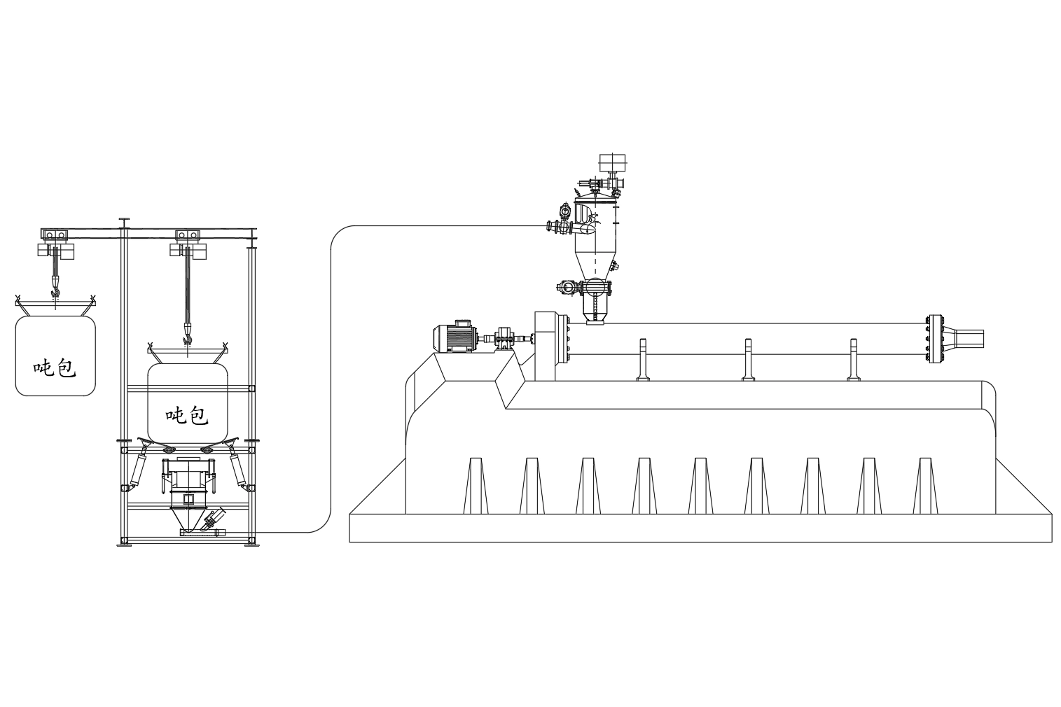 塑料挤出机投料示意图