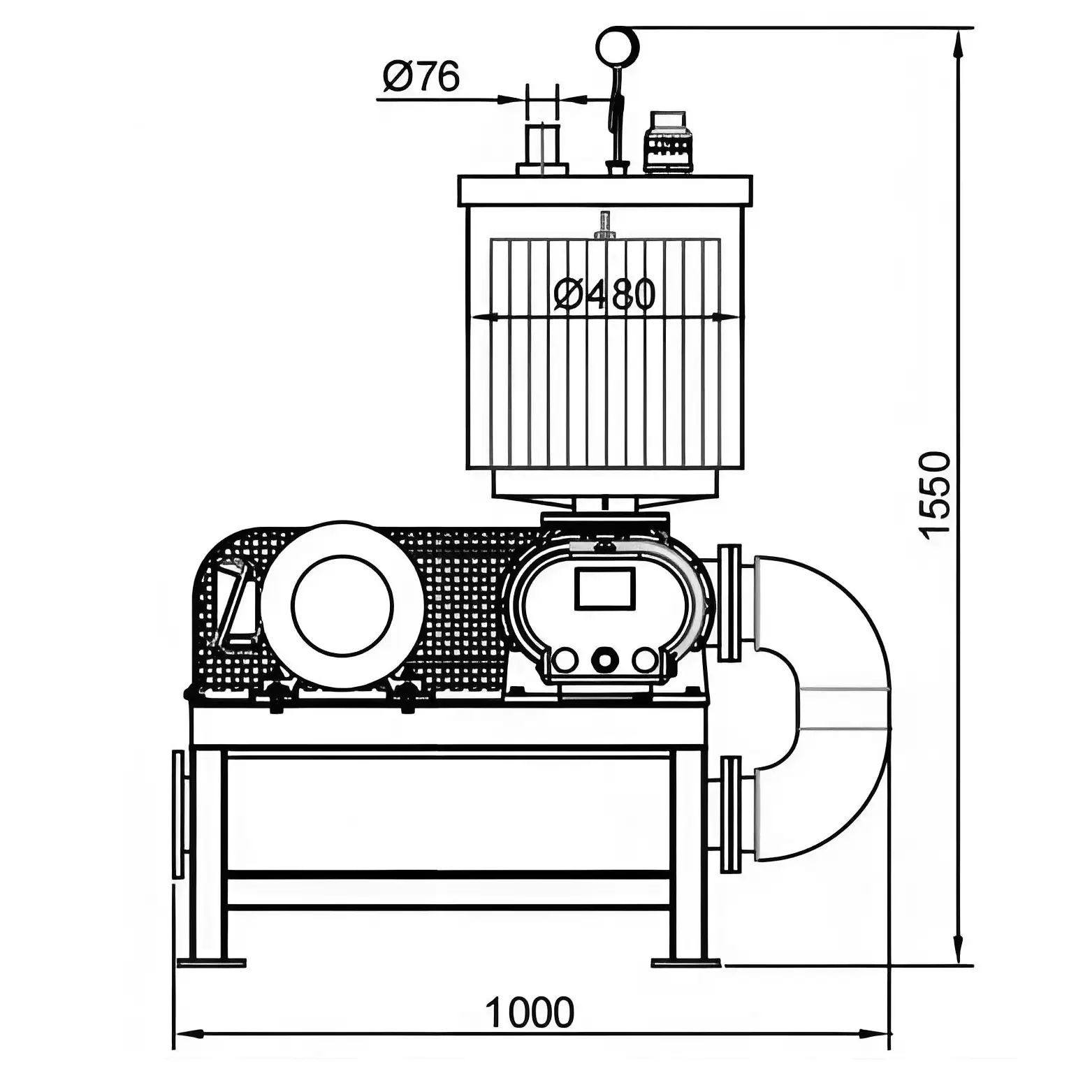 电动真空上料机ZKJ-10-6风机尺寸