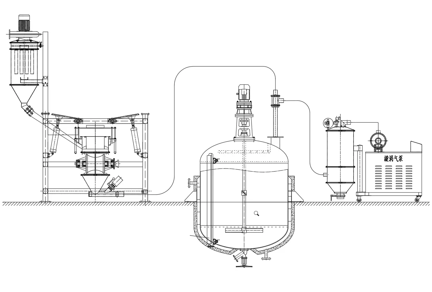药品反应釜上料示意图